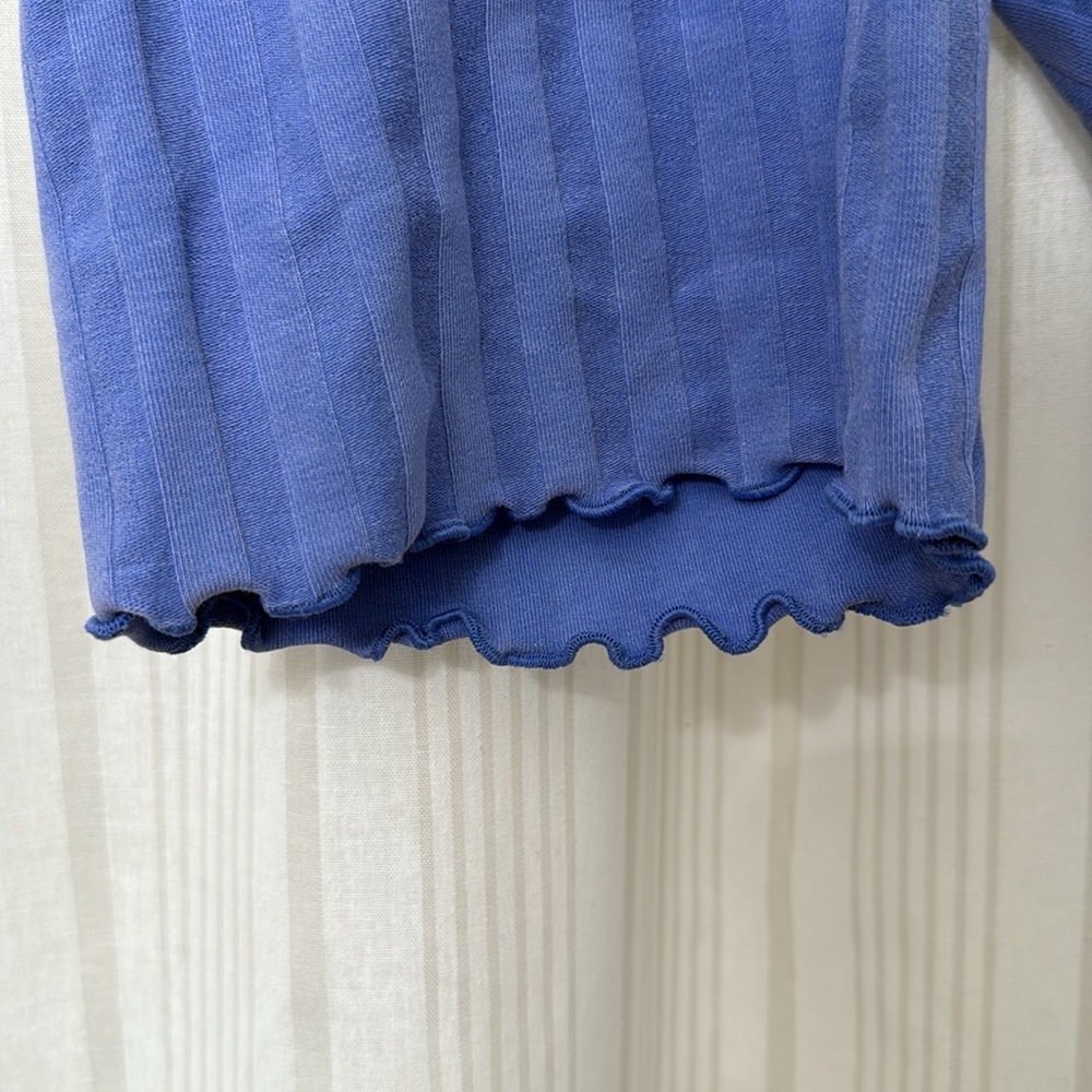 NWT‼️ OFFLINE by Aerie High Rise Ribbed Lettice Trim Bike Shorts in Periwinkle - Picture 2 of 4